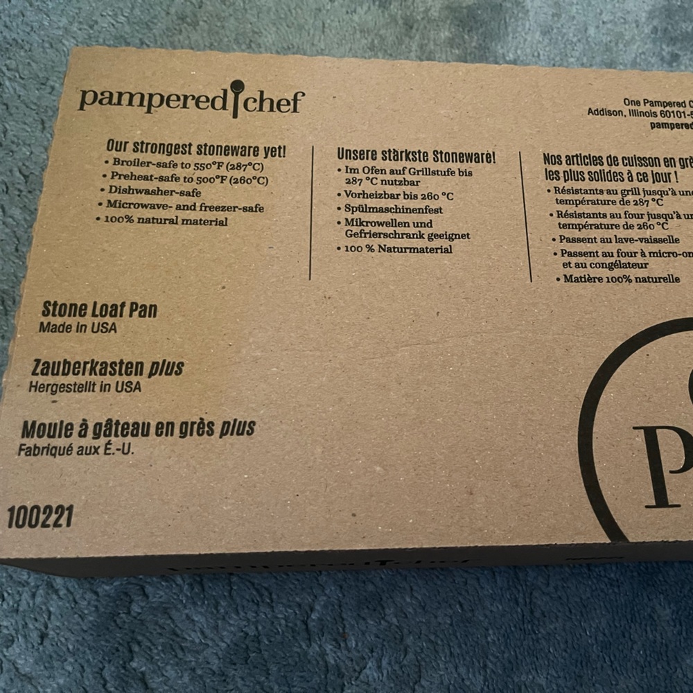 Pampered chef stone loaf pan